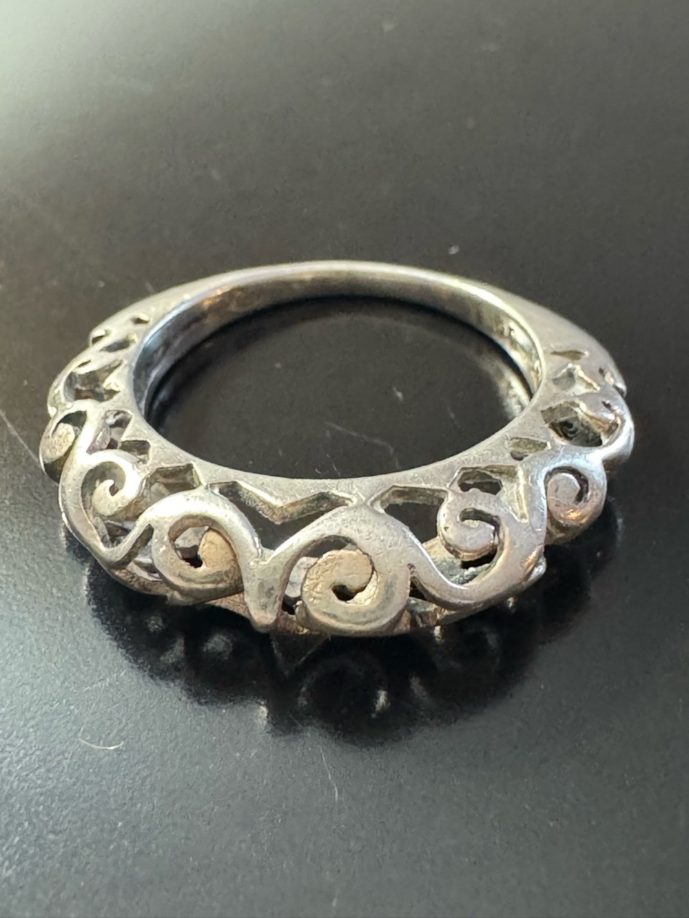 Sterling Silver Scrollwork Band Ring Sz 5.75